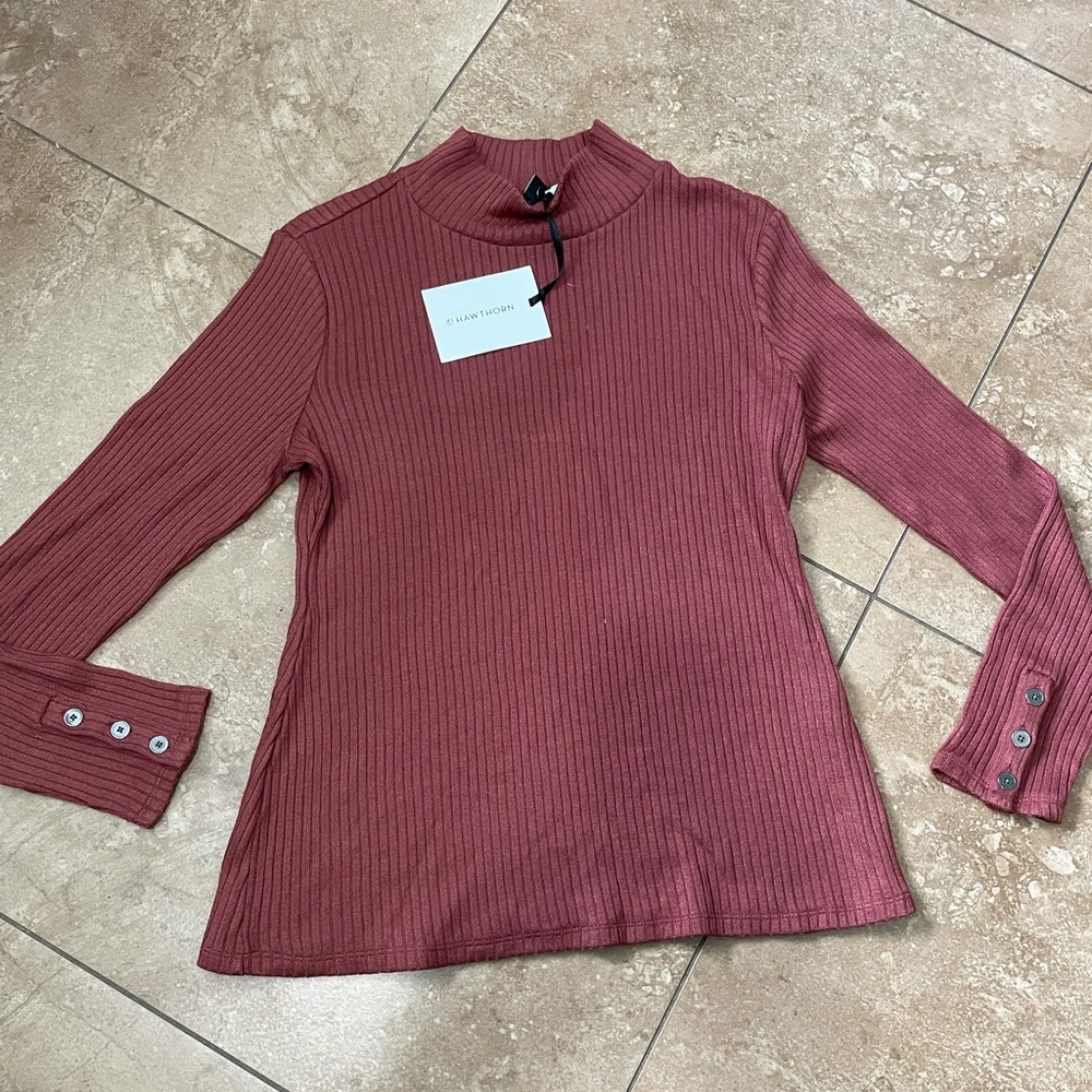 Karli Fitted Mock Neck knit top